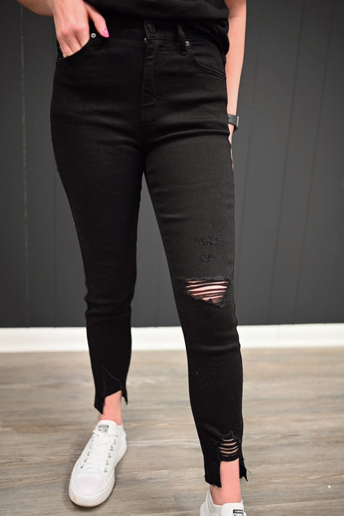 Azariah High Rise Skinny Jean-Black