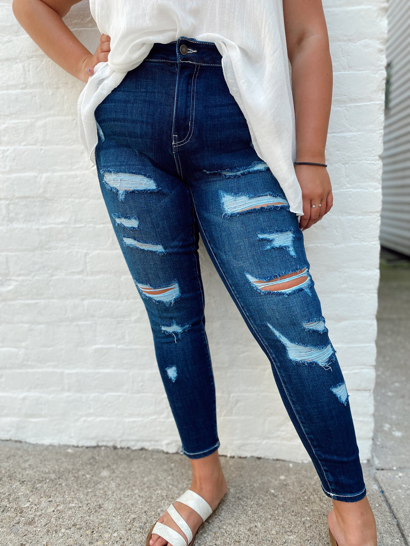 Mia Distressed Dark Wash Jeans