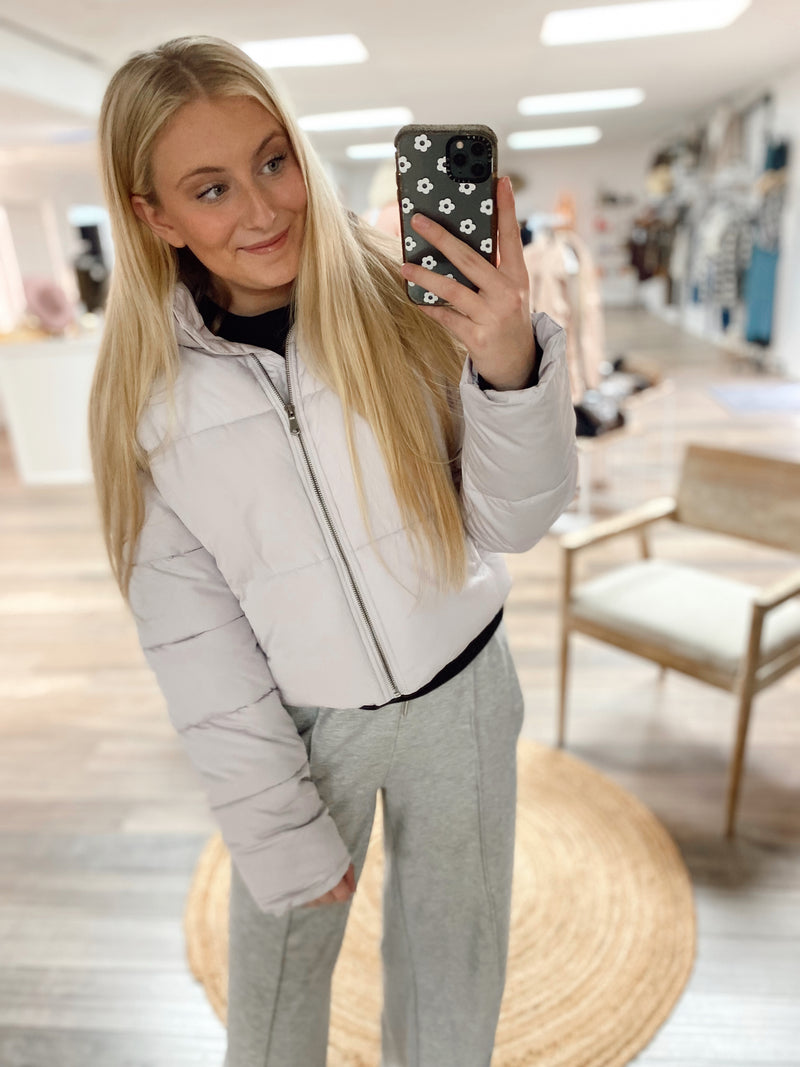 Cozy Up Puffer Jacket-Lilac