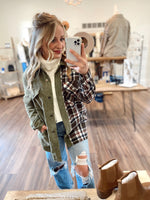 There's Always Two Sides Shacket- Olive