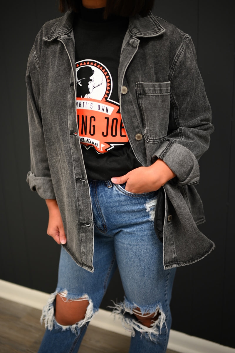 Lillee Denim Jackets-Charcoal