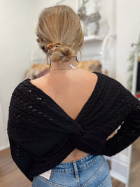 Jada Twist Back Top-Black