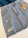 June Distressed Denim Skirt