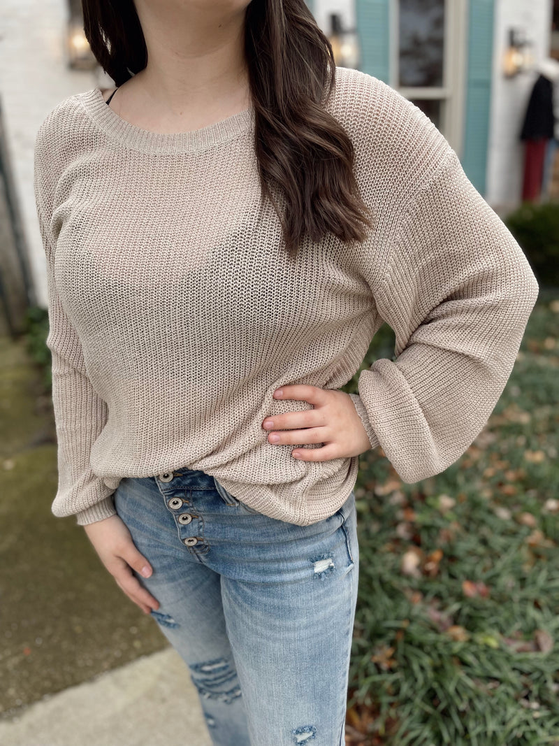 Maia Twist Open Back Sweater