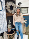Louanne Oversized V-Neck Sweater-Taupe