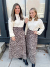 Audra Animal Print Smocked Skirt-Champagne