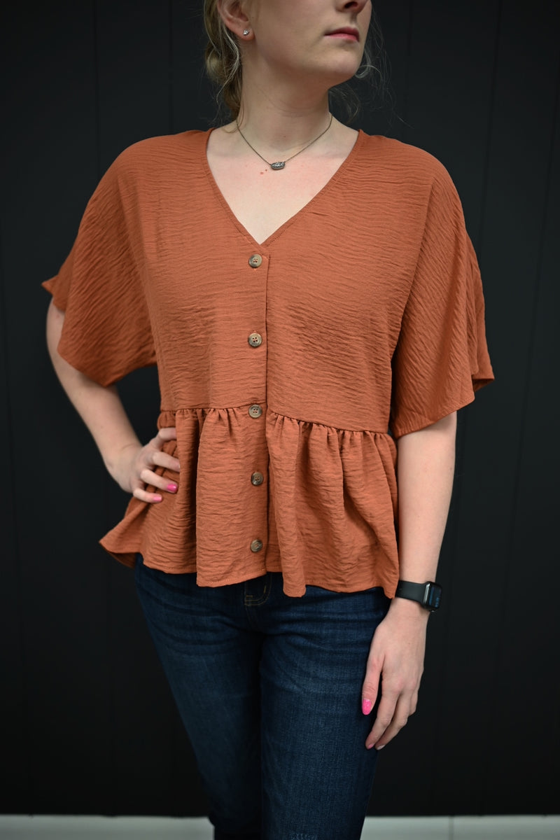 Rammona Peplum Blouse-Amber