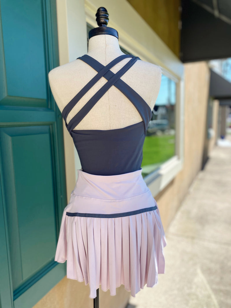 Sporty Gal Active Tennis Skirt-Pale Purple/Pink