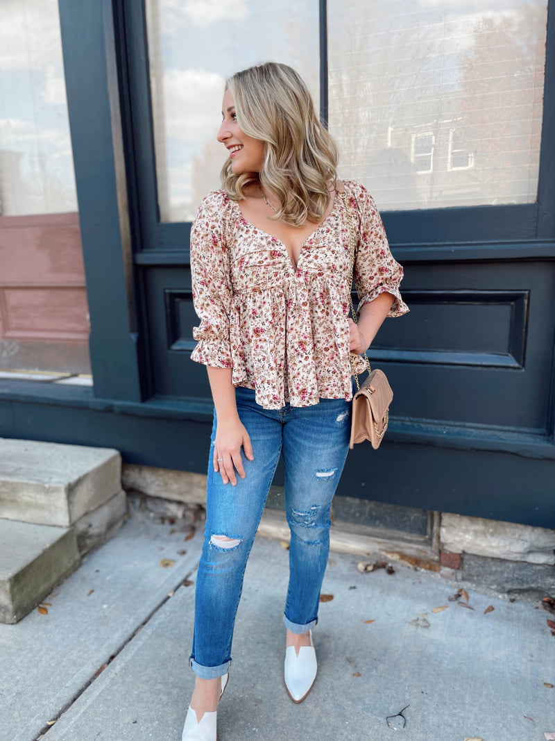 Halle Floral Print Top