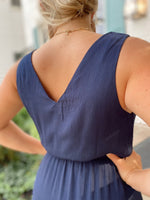 ZZZ Luz Tiered Maxi Dress-Navy