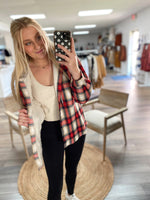 Cutie Plaid Jacket- Red