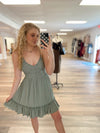 Ambry Smocked Dress-Sage