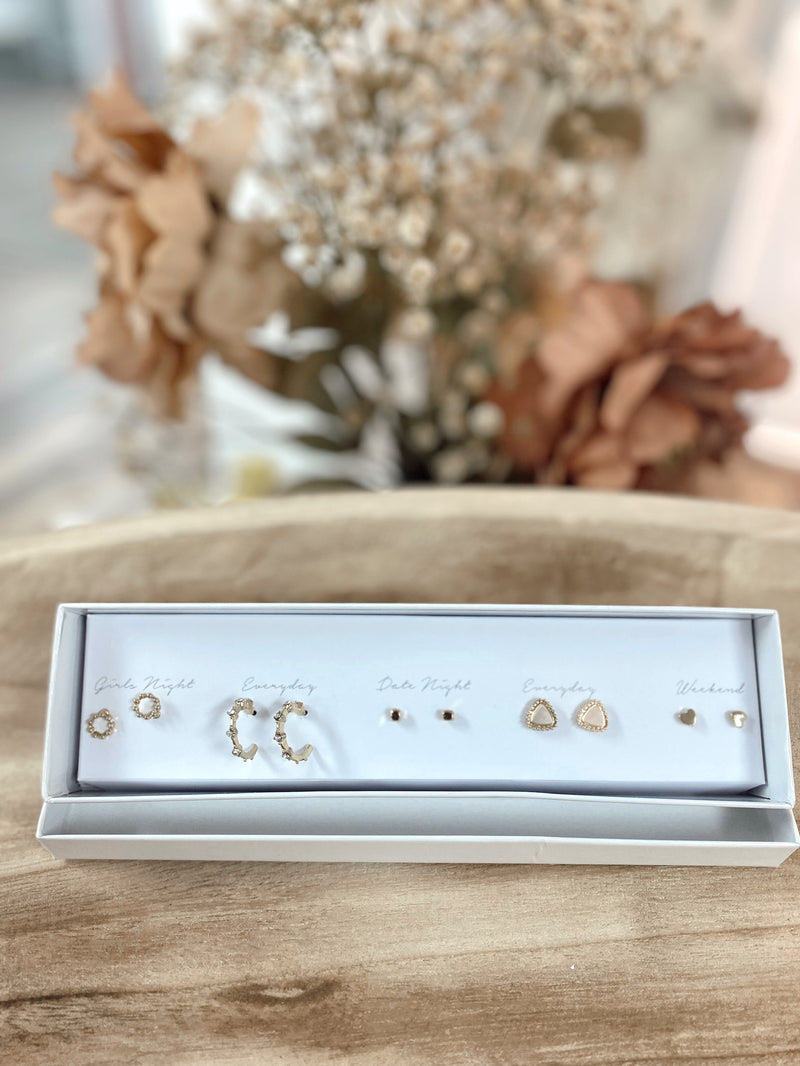 Dainty Heart Assorted Earring Set
