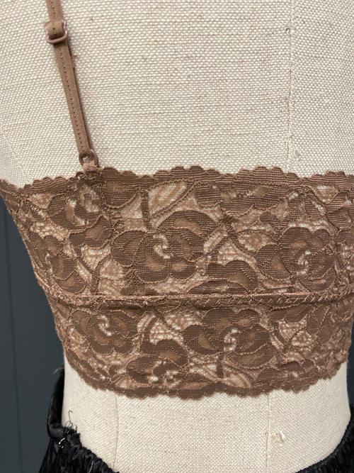 Mollie Lace Back Bralette-Mocha