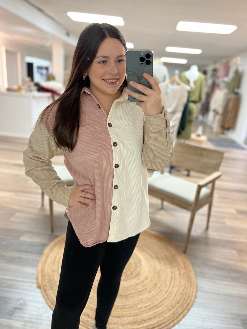 Hey You Colorblock Shacket