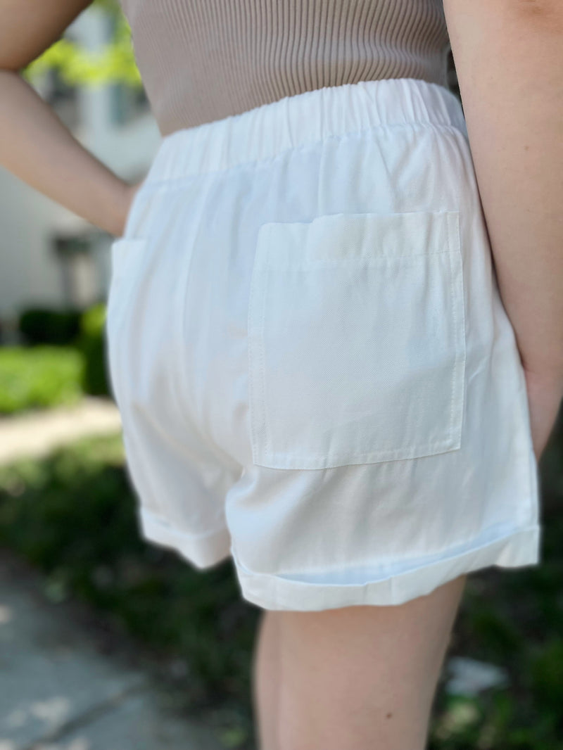 Lauryn Twill Shorts-Off White
