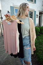 Reanna Rib Textured Tank Top-Mauve
