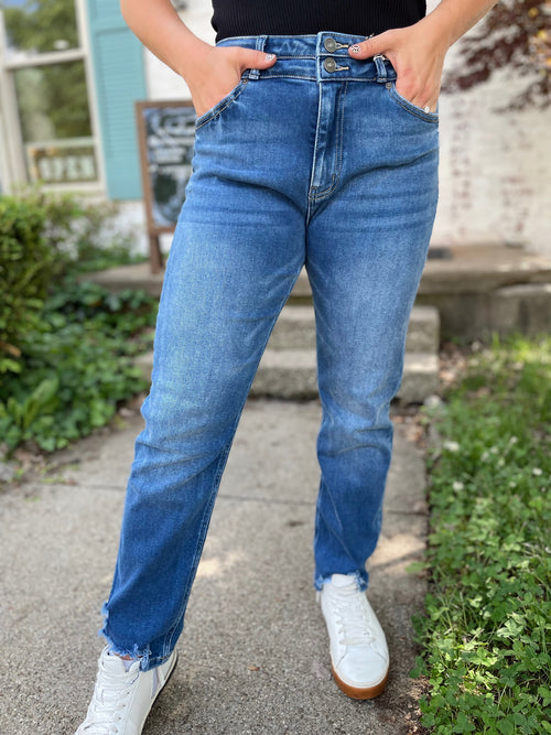 Cadence  High Rise Jeans- Medium Wash