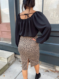 Lina Cheetah Midi Skirt