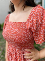 Easy On Me Midi Dress-Coral