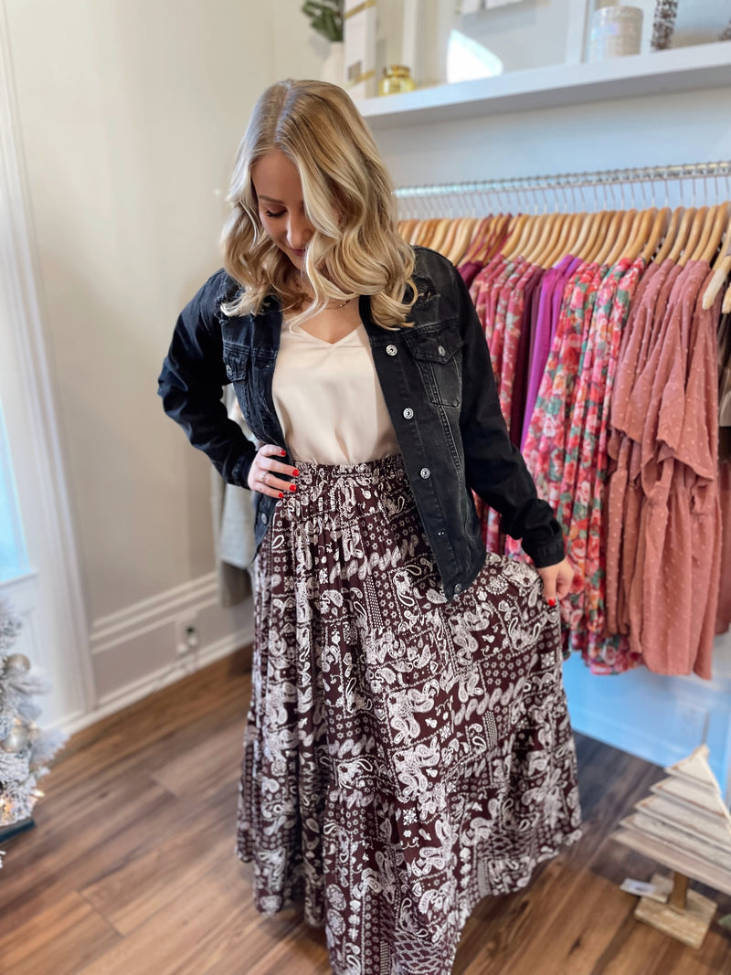 Boho Paisley Maxi Skirt