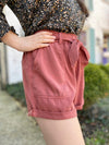 Charli Belted Shorts-Brick