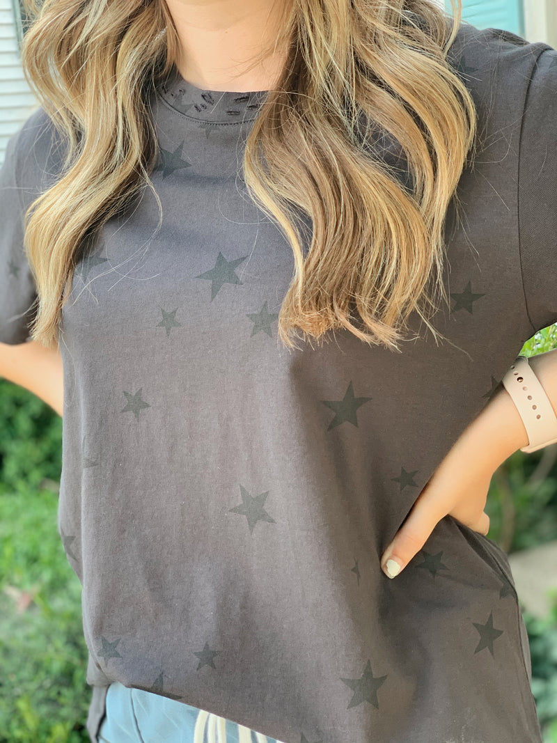 ZZZ Talon Distressed Hem Star Shirt