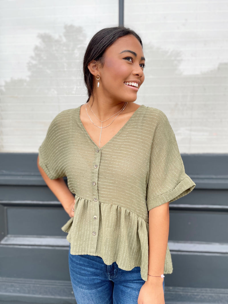 Sasha Striped Button Down Top