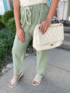 Wren Relaxed Denim Pants-Olive