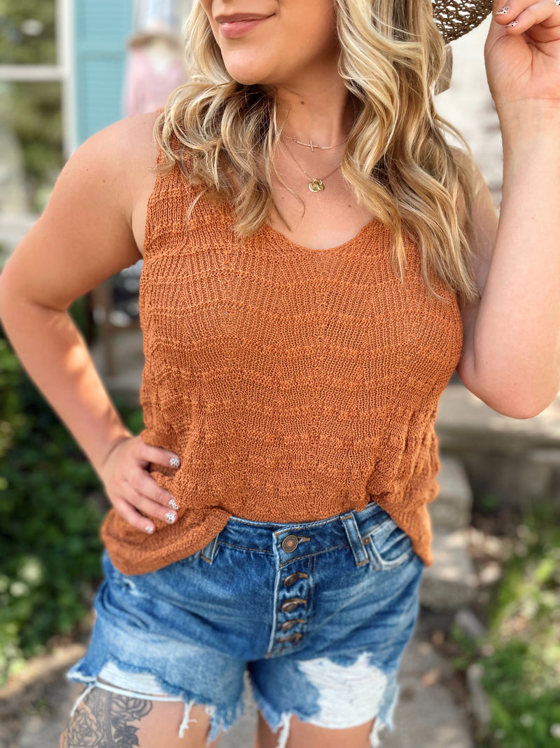 Easy On Me Crochet Tank-Gucci
