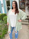 Pretty Lady Floral Cardigan-Sage