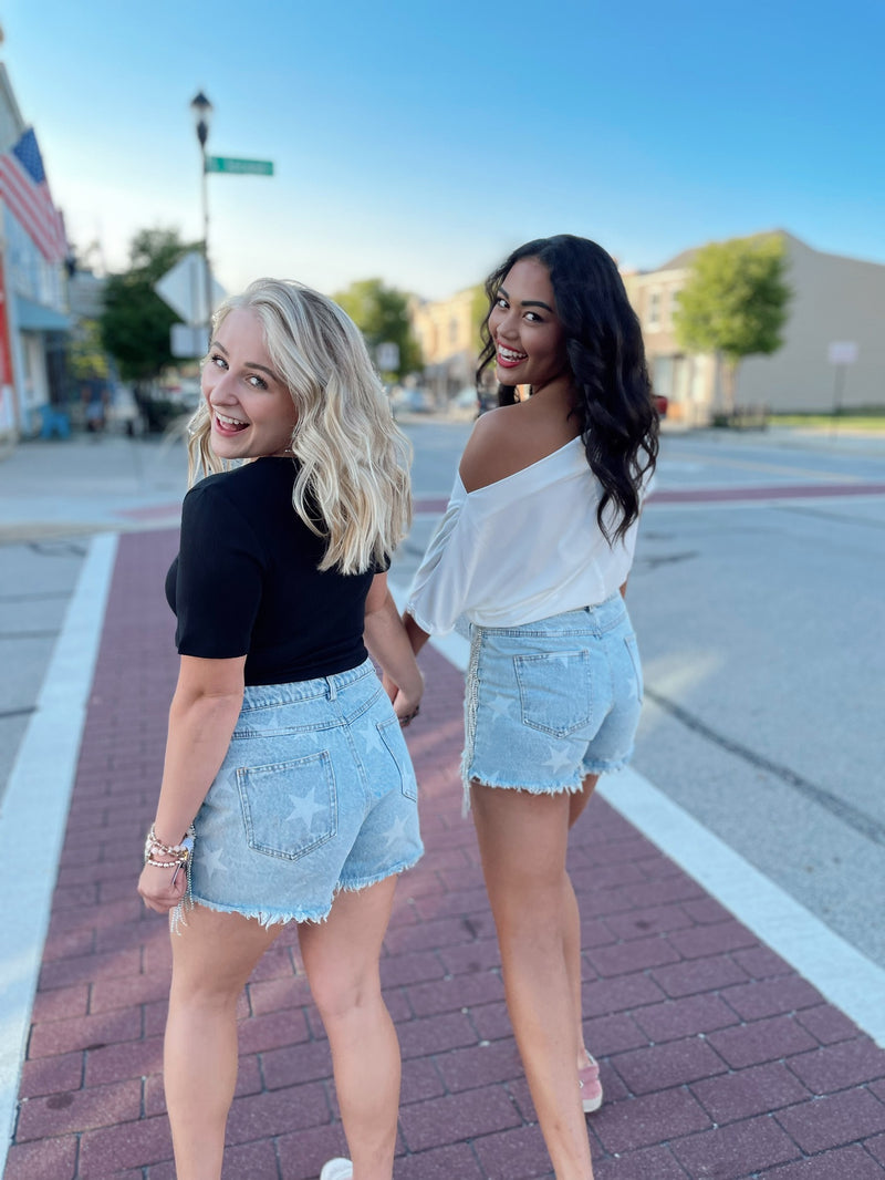 Honky Tonk Star Denim Shorts
