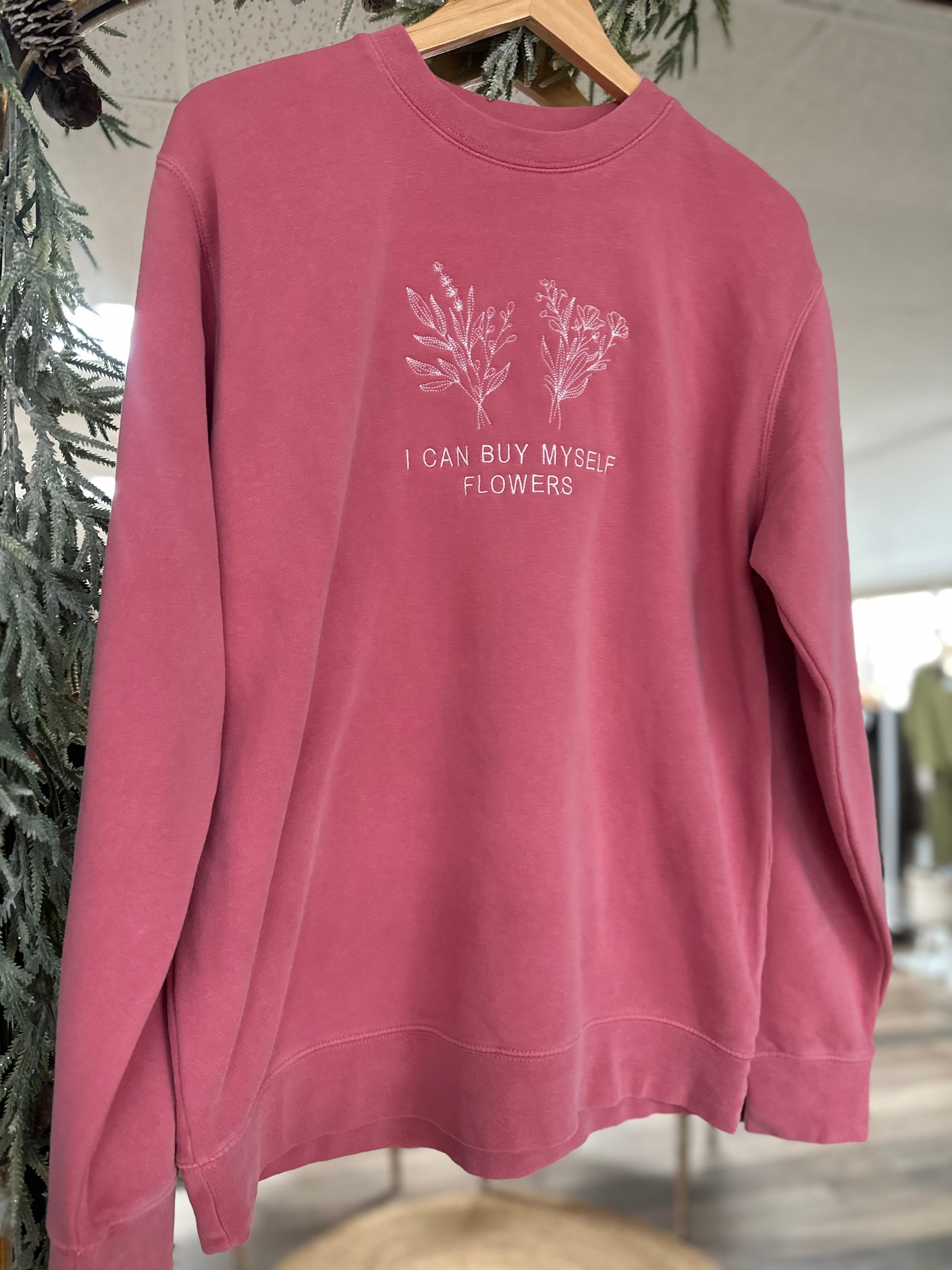 Flowers For Myself Embroidered Crewneck