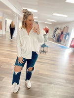Feels Like Sunshine Button Up Top-Ivory