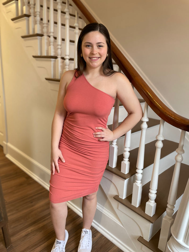 Just Yearning One Shoulder Dress