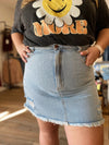 June Distressed Denim Skirt