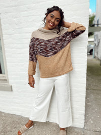 Emily Color Block Cowl Neck Top