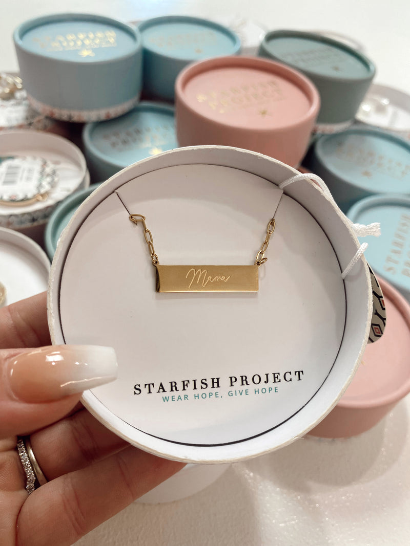 Mama Gold Bar Necklace