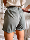 Charli Belted Shorts-Green