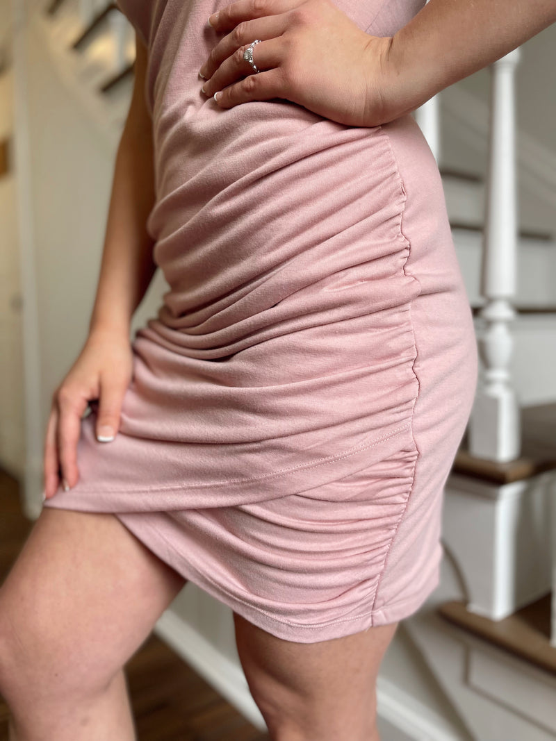 Simply Cute T-Shirt Dress-Dusty Pink