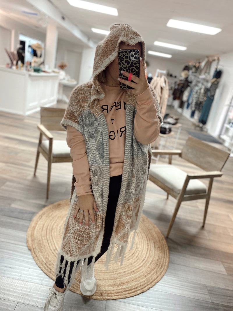 Maia Aztec Hooded Pancho