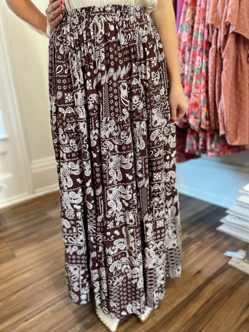 Boho Paisley Maxi Skirt