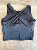 Serenity Athletic Cropped Tank-Black