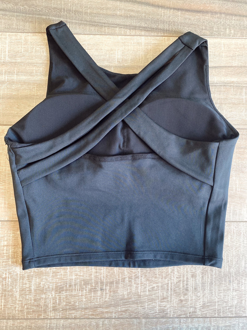 Serenity Athletic Cropped Tank-Black