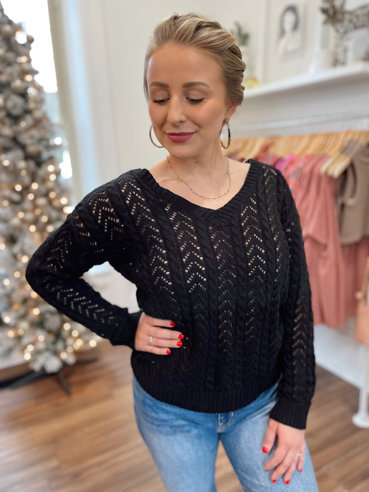 Jada Twist Back Top-Black