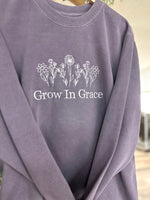 Grow In Grace Plum Embroidered Crewneck