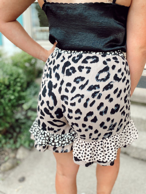 Mixed Print Shorts