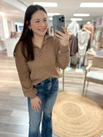Wherever You Go Collared Sweater-Chestnut