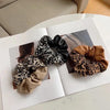 Leopard Leather Scrunchie- Tan