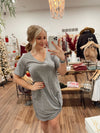 Odette Slub Dress-Charcoal
